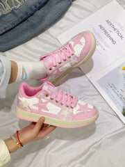 Fashionable All - match Breathable Bliss Knit Flat Sneakers For Women Light Pink