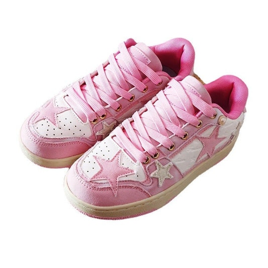 Fashionable All - match Breathable Bliss Knit Flat Sneakers For Women Light Pink