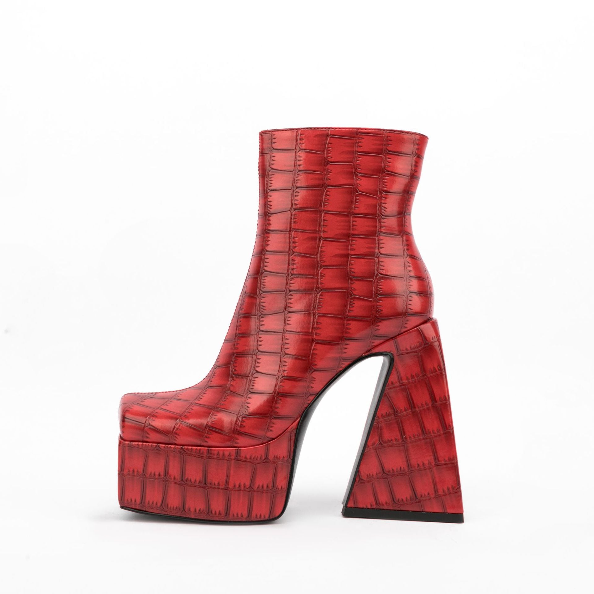 Fashionable All - match Women's Ankle Boots Red