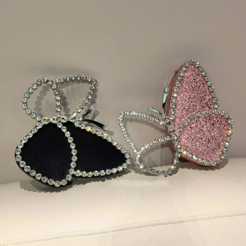 Fashionable Butterfly Clutch With Diamonds Diamond Dinner Bag Clutch Yellow