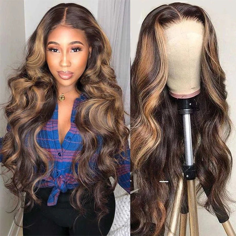 Fashionable Female Wig: Medium and Long Curly Big Wave with Real Human Hair Brown