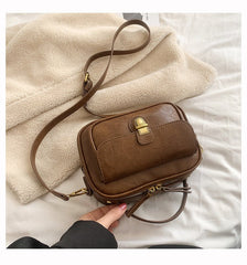 Fashionable Portable Small Square Bag for All - Match Commuting Brown