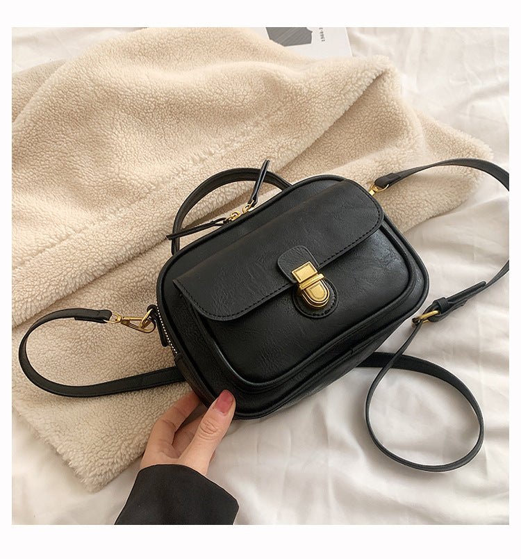 Fashionable Portable Small Square Bag for All - Match Commuting Black