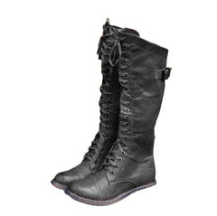 Fashion Cross Strap Knight Boots Women