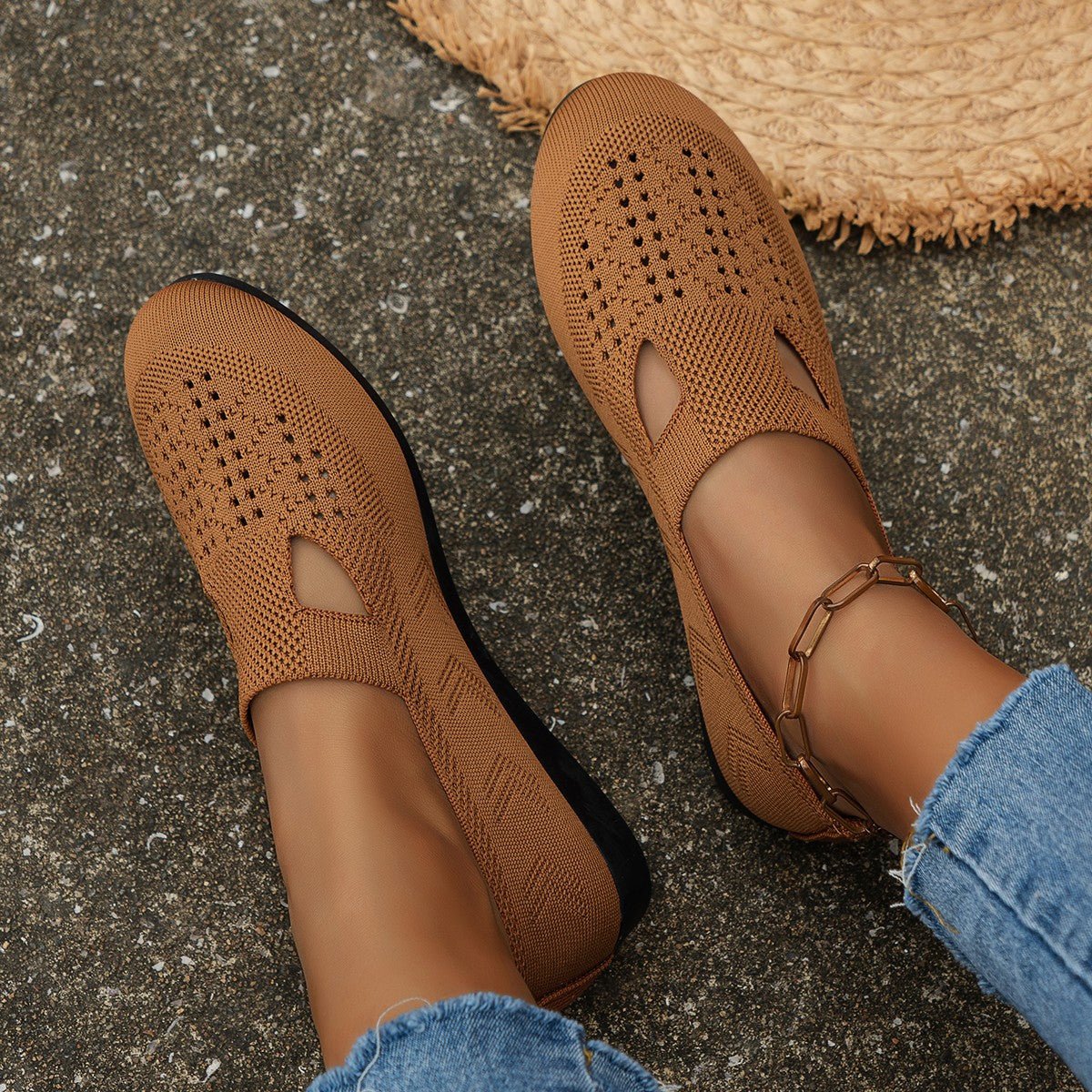 Female Fashion Slip - on Outdoor Casual Shoes Orange