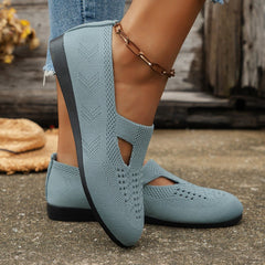 Female Fashion Slip - on Outdoor Casual Shoes Gray Blue