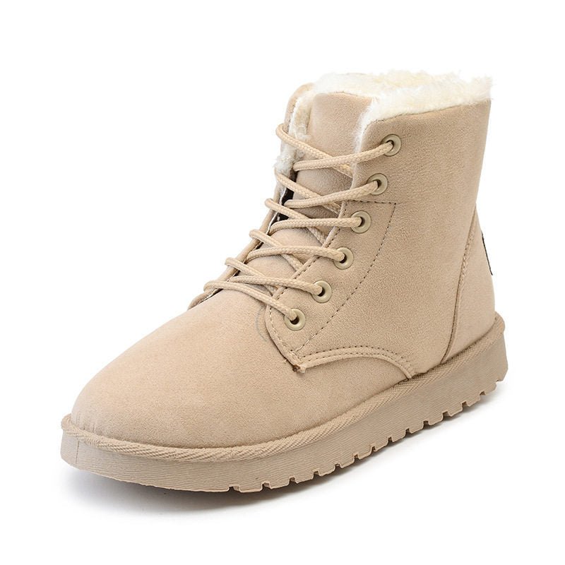 Female Warm Ankle Boots Women Snow Winter Shoes Beige