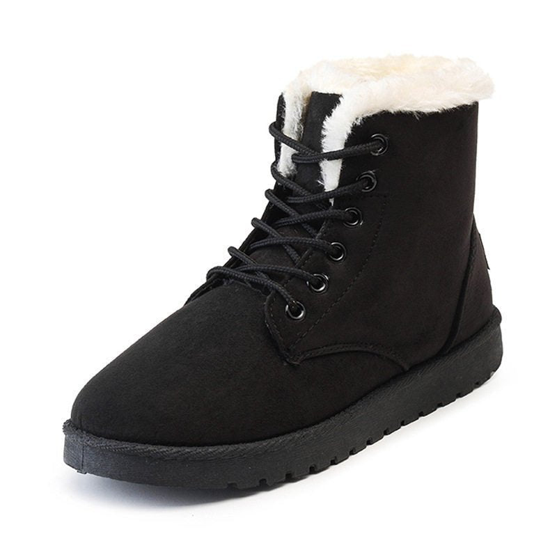 Female Warm Ankle Boots Women Snow Winter Shoes Black