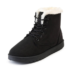 Female Warm Ankle Boots Women Snow Winter Shoes Black