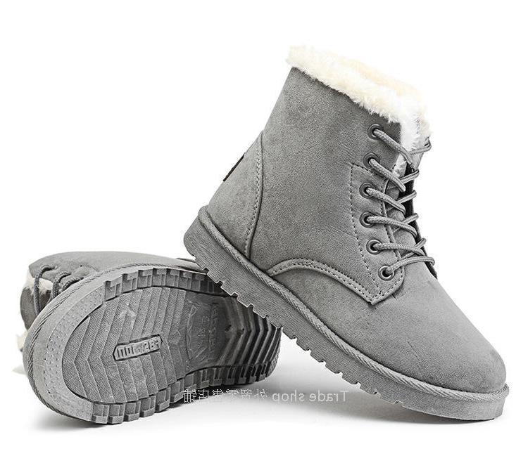 Female Warm Ankle Boots Women Snow Winter Shoes Grey