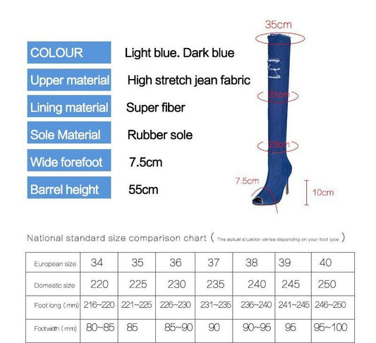Fish Mouth Cow Knee Boots Sky blue