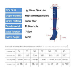 Fish Mouth Cow Knee Boots Sky blue