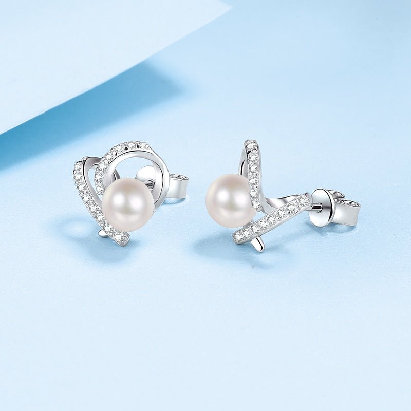 Flawless Freshwater Pearl 925 Sterling Silver Earring Studs Silver