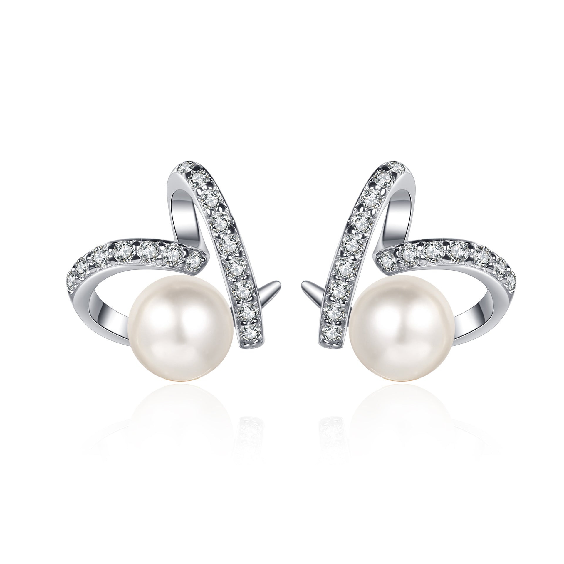 Flawless Freshwater Pearl 925 Sterling Silver Earring Studs Silver