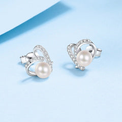 Flawless Freshwater Pearl 925 Sterling Silver Earring Studs Silver