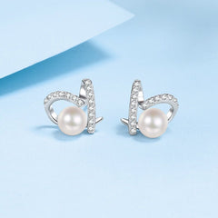 Flawless Freshwater Pearl 925 Sterling Silver Earring Studs Silver