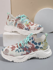 Floral Burst Casual Flower Sports Shoes Women Flat Bottom Plus Size H15 Color