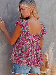 Floral Print Sleeveless Summer Vest LC2568316 Color