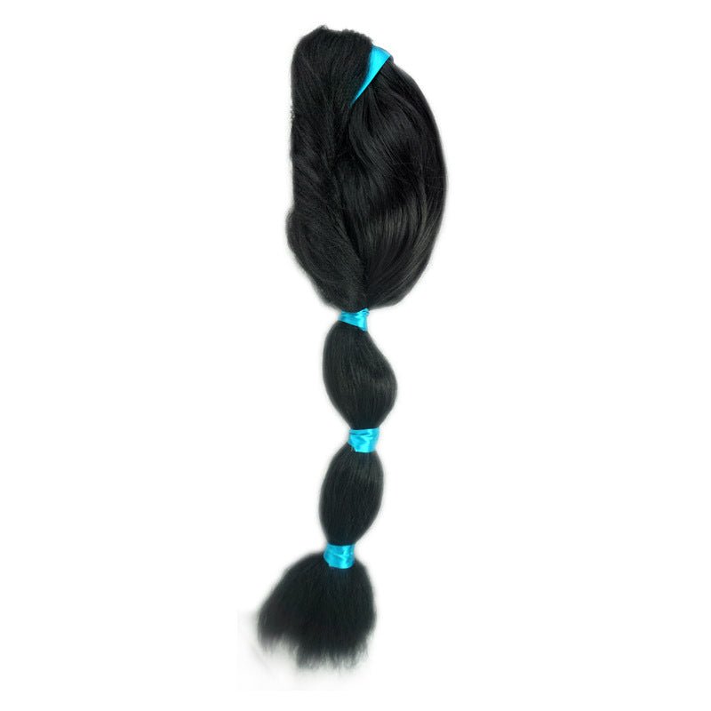 Fluffy Braid Headgear Wig: Dress - Up Costume Props Black