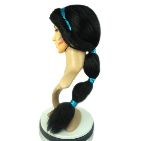 Fluffy Braid Headgear Wig: Dress - Up Costume Props Black