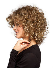 Fluffy Short Curly Hair Wig - High - Temperature Fiber Picture Color