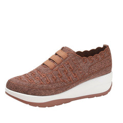 Fly Woven Mesh Slip - on Women's casual Shoes Breathable And Lightweight Brown