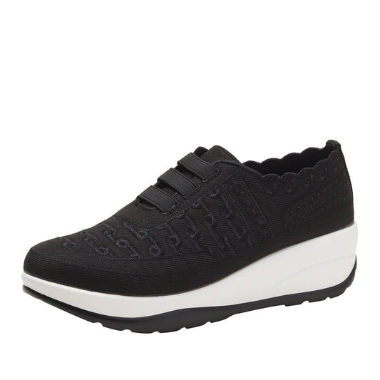 Fly Woven Mesh Slip - on Women's casual Shoes Breathable And Lightweight Black