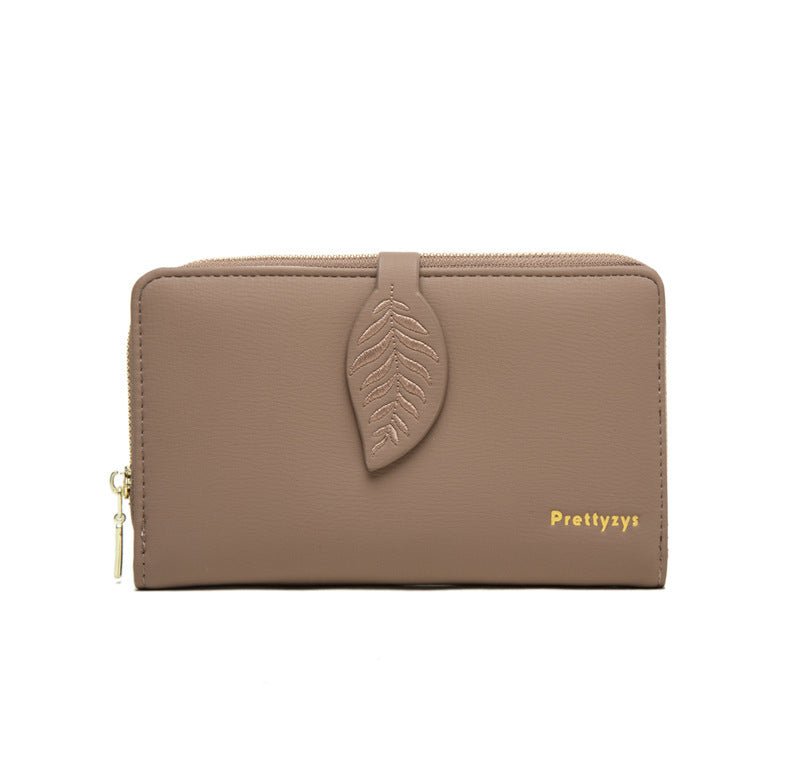 Folding Clutch Bag Large Capacity Purse Coffee