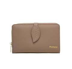 Folding Clutch Bag Large Capacity Purse Coffee