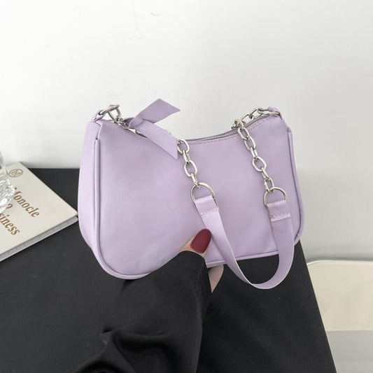 French Style Clutch with High - Sense Armpit Design for Women Purple