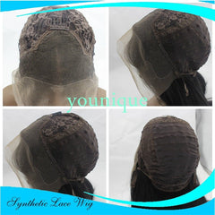 Front Lace Wig with 2 - Strand Braids Black