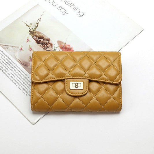 Full Sheepskin Women's Wallet Fashion Yellow