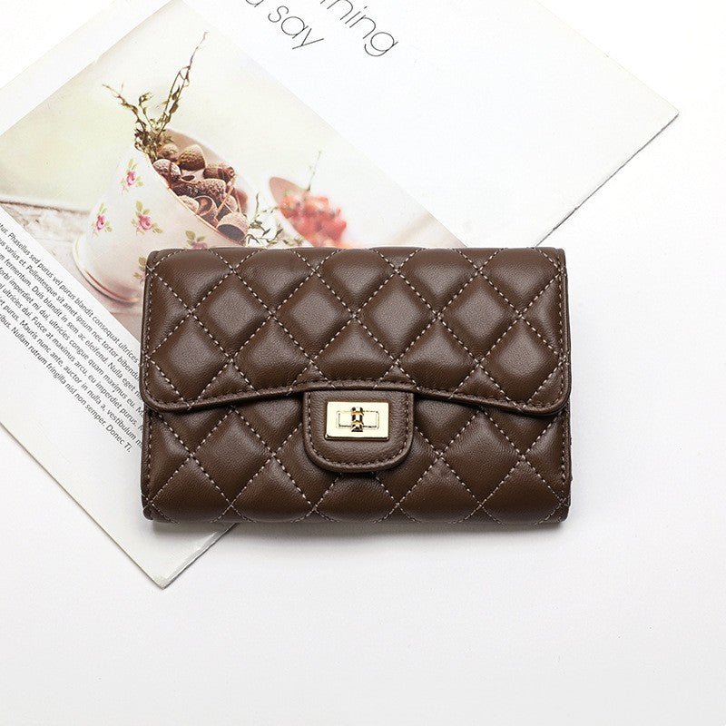 Full Sheepskin Women's Wallet Fashion Khaki