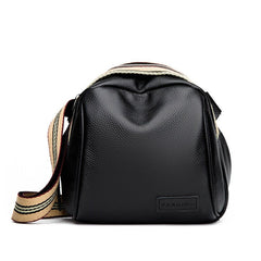 Genuine Cowhide Clutch Saddle Bag for Women Black