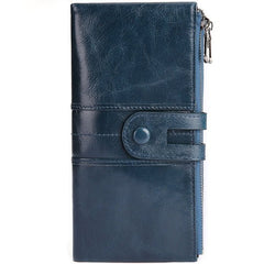 Genuine leather ladies clutch Bag Peacock blue