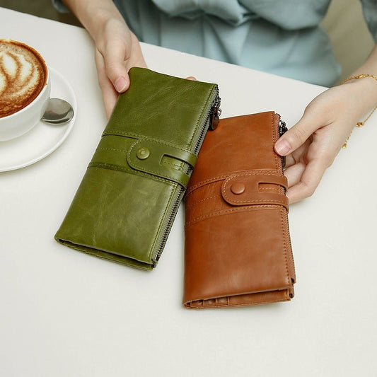 Genuine leather ladies clutch Bag Black