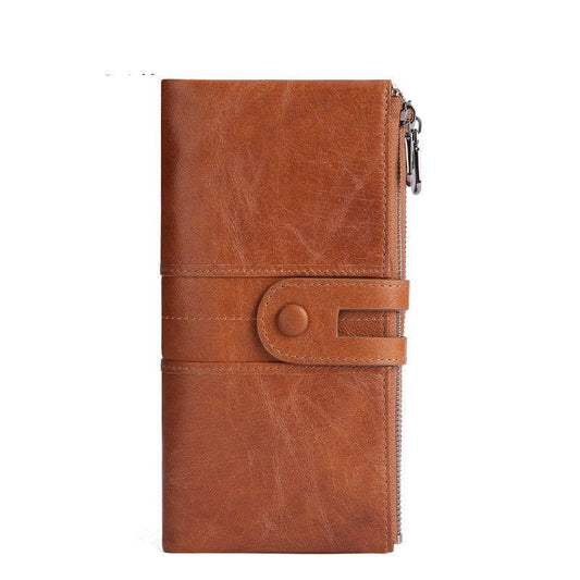 Genuine leather ladies clutch Bag Brown