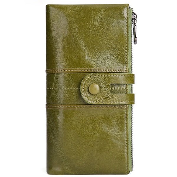 Genuine leather ladies clutch Bag Green