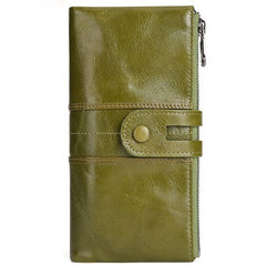 Genuine leather ladies clutch Bag Green
