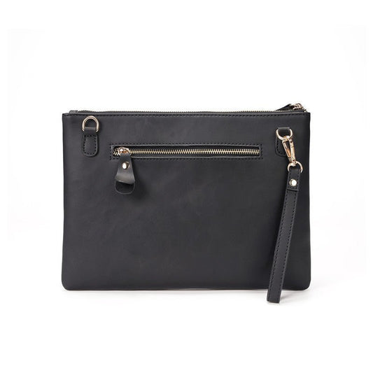 Ghost Head Clutch Men's Fashion Leather Clutch Bag black