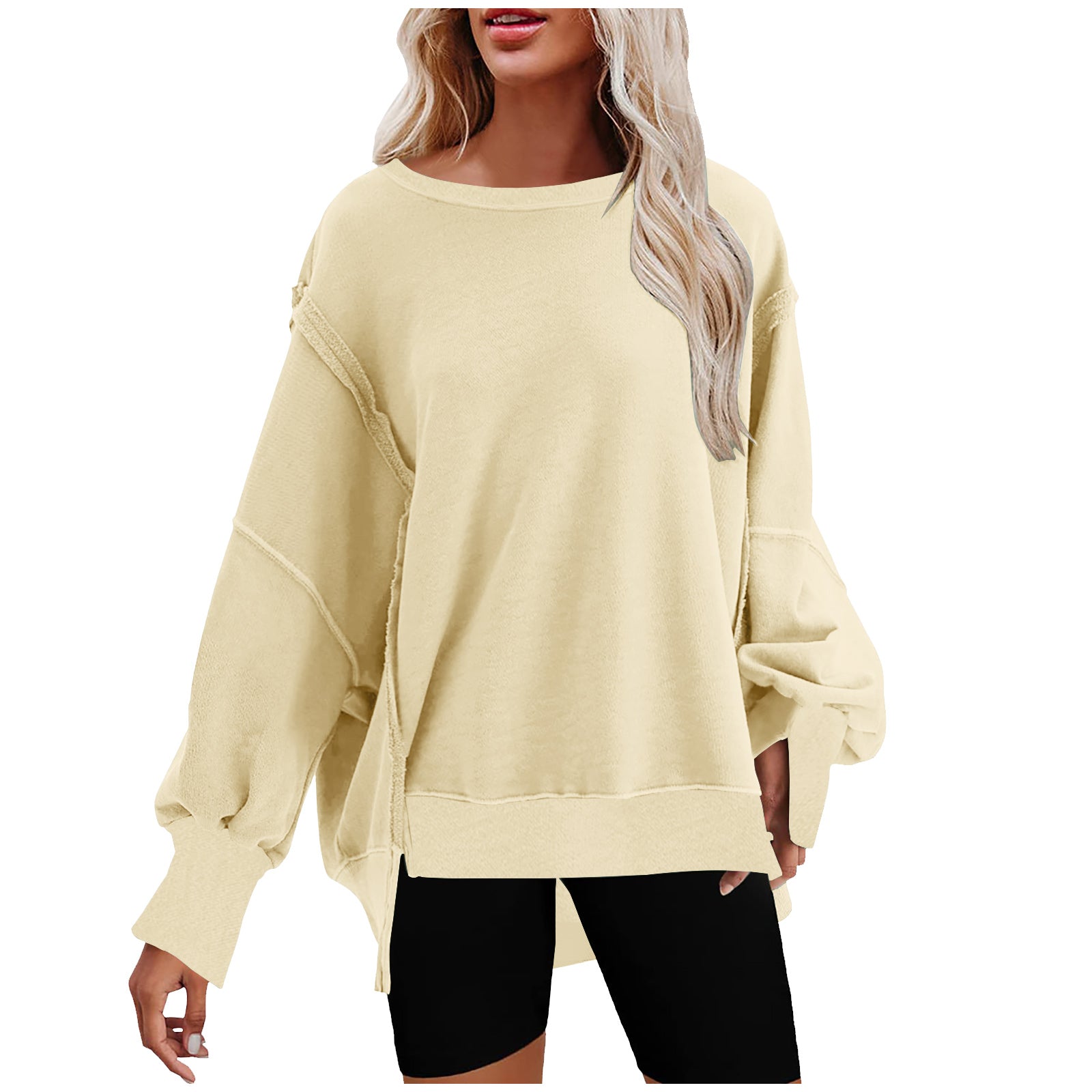 Girls' Loose - Fit Macarone Sweater Apricot color