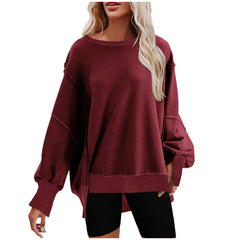 Girls' Loose - Fit Macarone Sweater Wine red