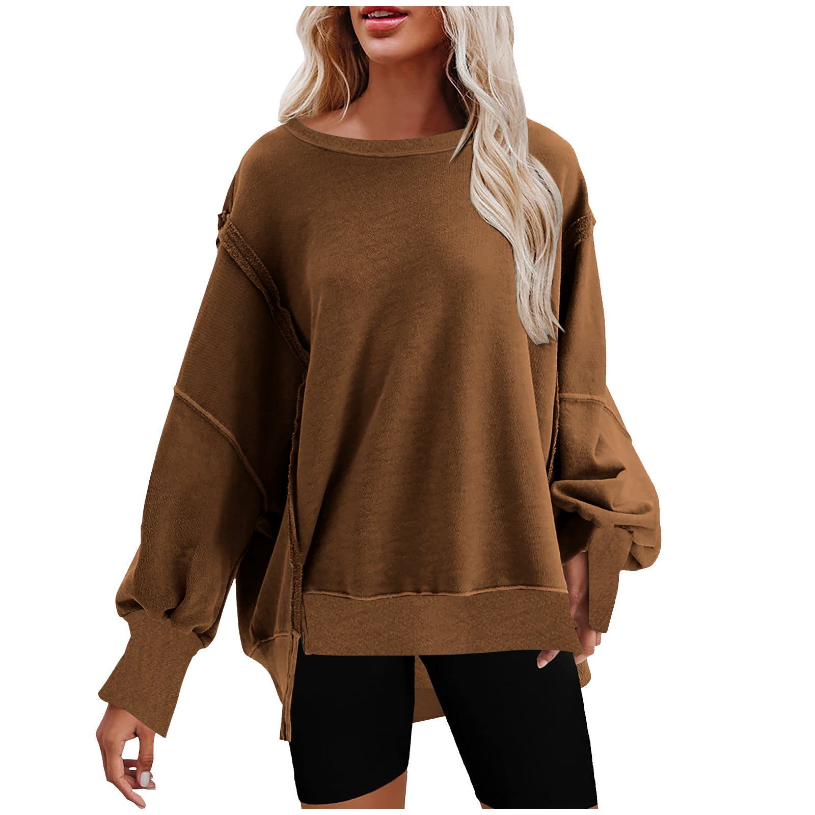 Girls' Loose - Fit Macarone Sweater Brown