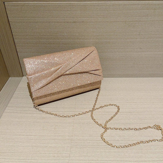 Gold Fashion Envelope Clutch Bag Cross Pouch