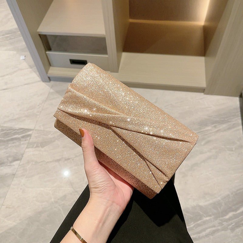 Gold Fashion Envelope Clutch Bag Cross Pouch