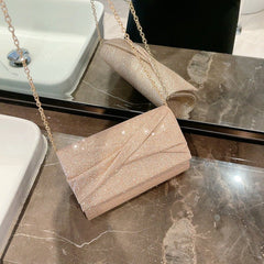 Gold Fashion Envelope Clutch Bag Cross Pouch