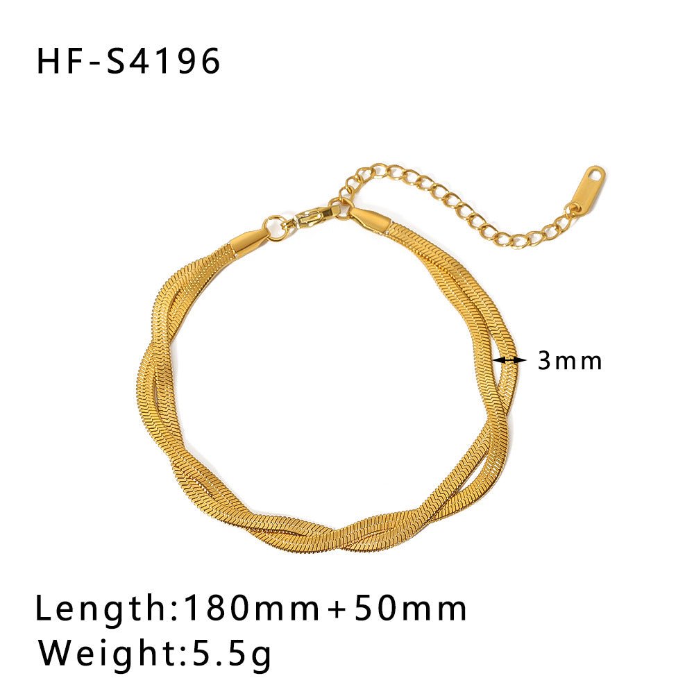 Gold Plated Shell OT Buckle Cross Beach Style Cuban Chain Bracelet HF S4196 Gold