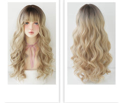 Golden Big Wave Wig White brown