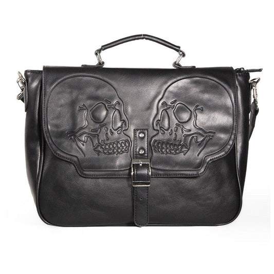 Gothic Punk Skull Crossbody Bag for an Edgy Fashion Statement Black