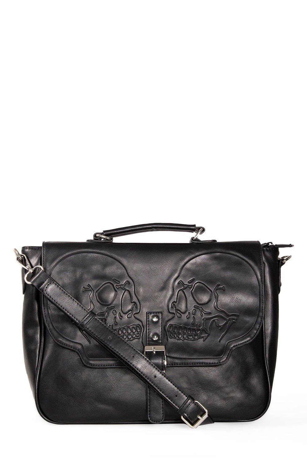 Gothic Punk Skull Crossbody Bag for an Edgy Fashion Statement Black